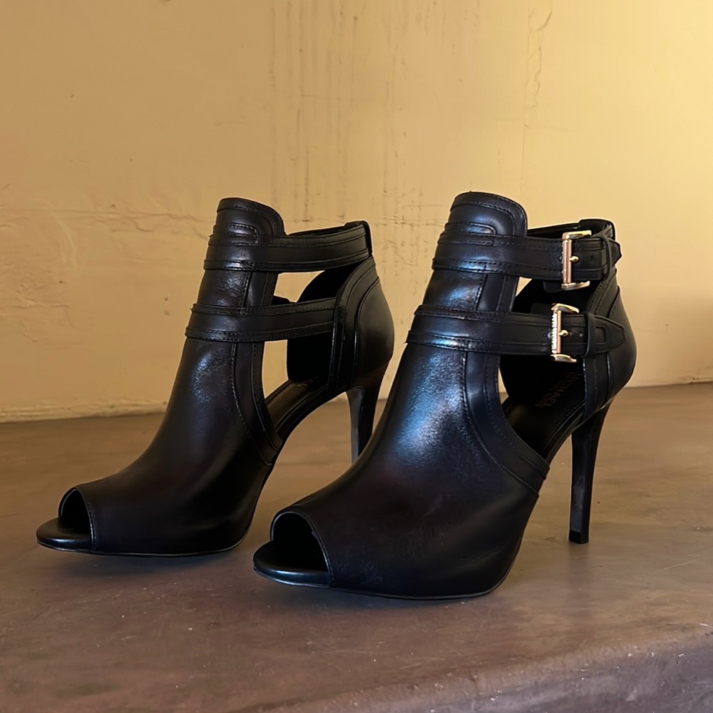 Black Michael Kors High Heel Booties 8M